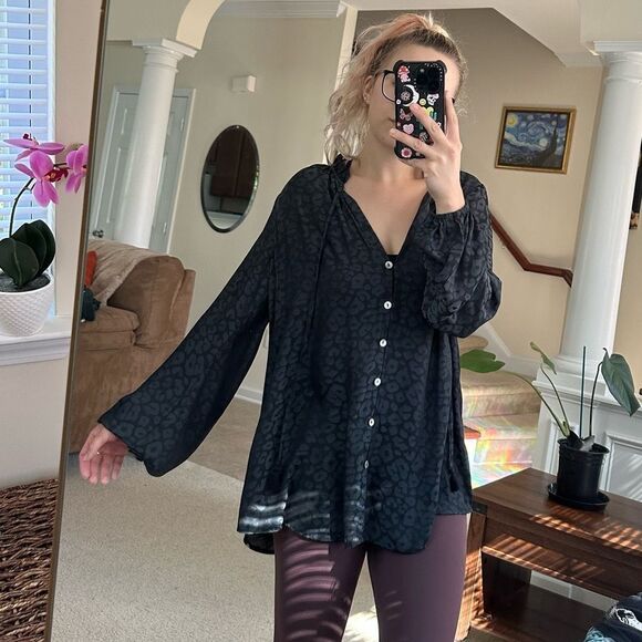 Show me your MuMu black leopard print elegant blouse/shirt/tunic dress - Picture 8 of 12